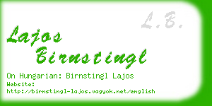 lajos birnstingl business card